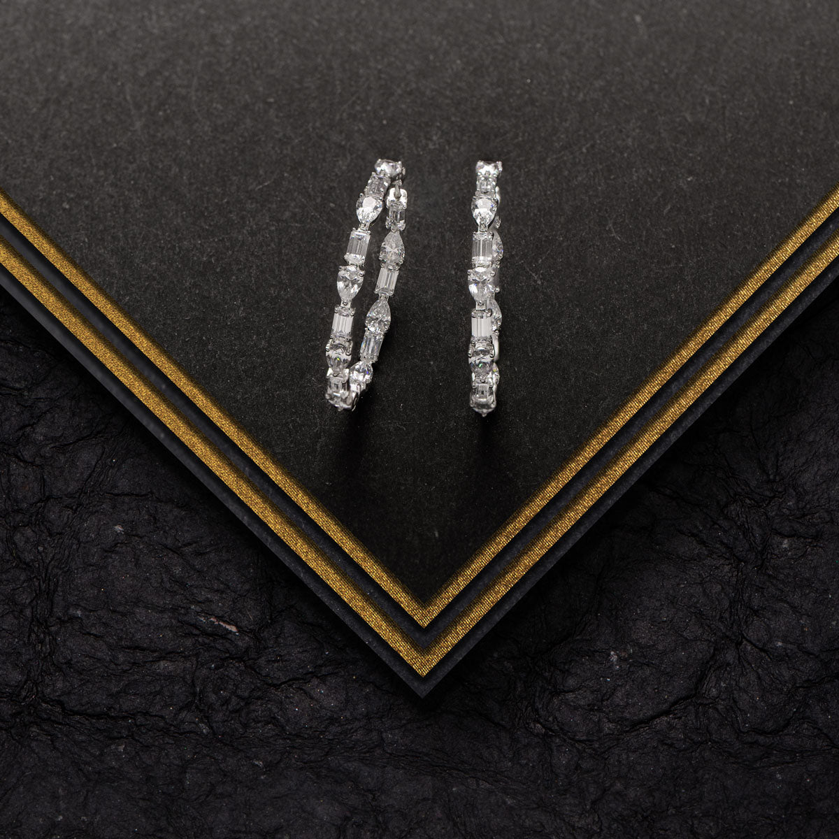 Emerald & Pear Harmony Hoops