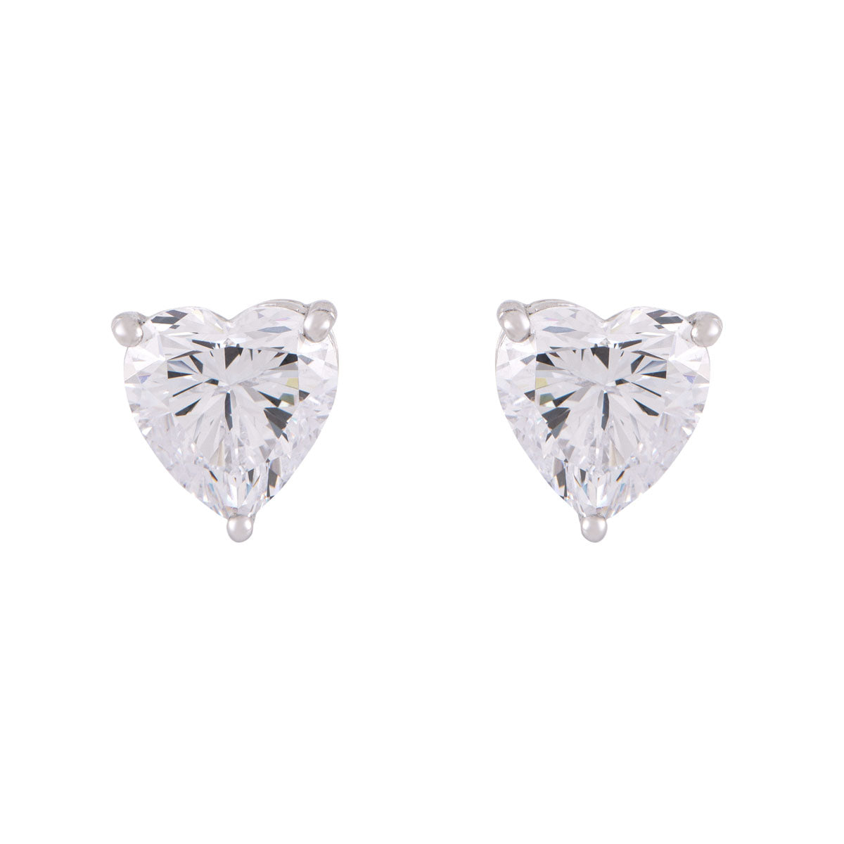 1 ct each Heart Solitaire Studs