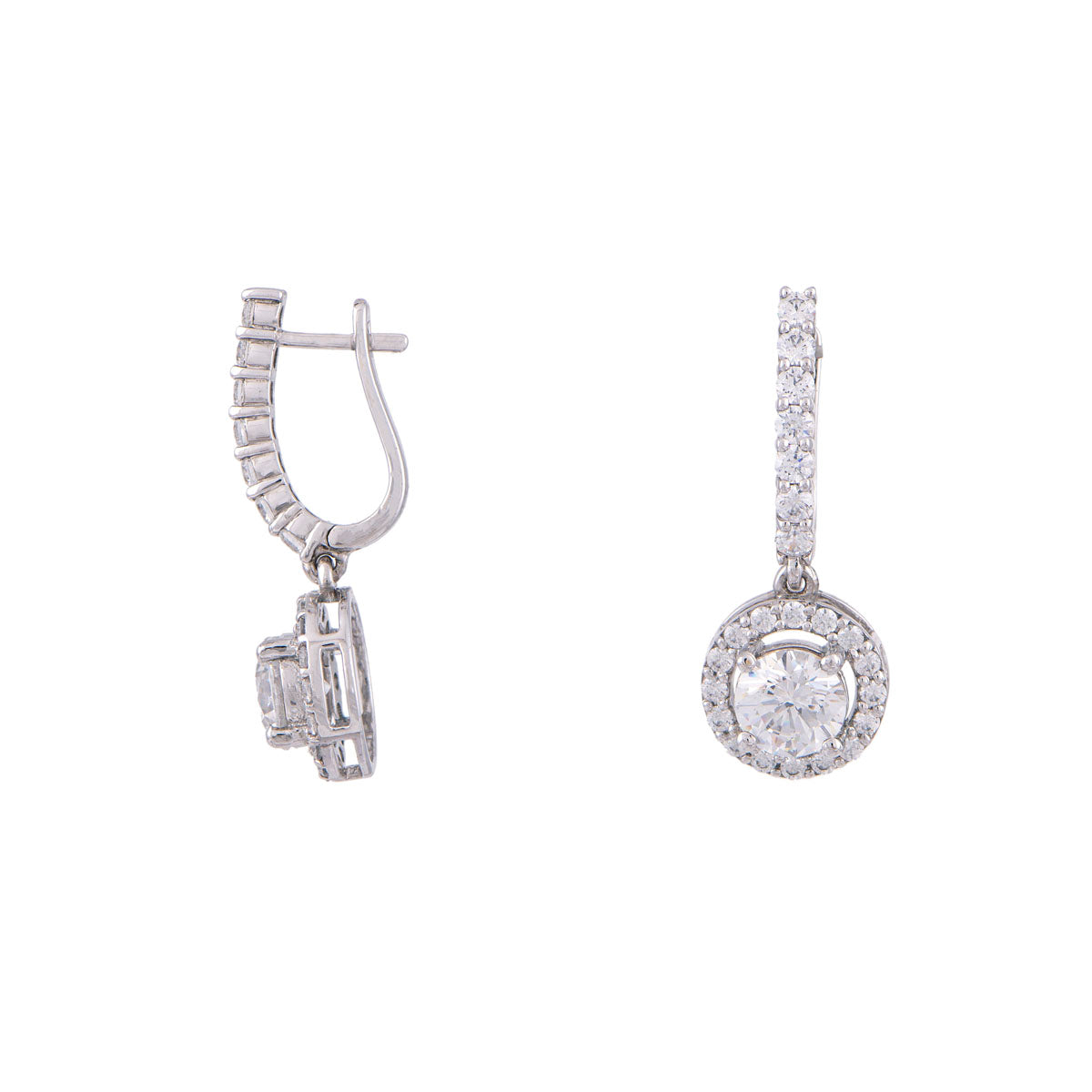1.5 ct Each Round Diamond Drop Earrings