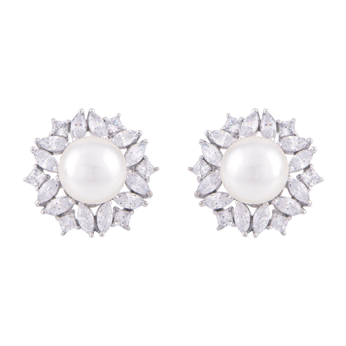 Statement Pearl & Diamond Halo Studs