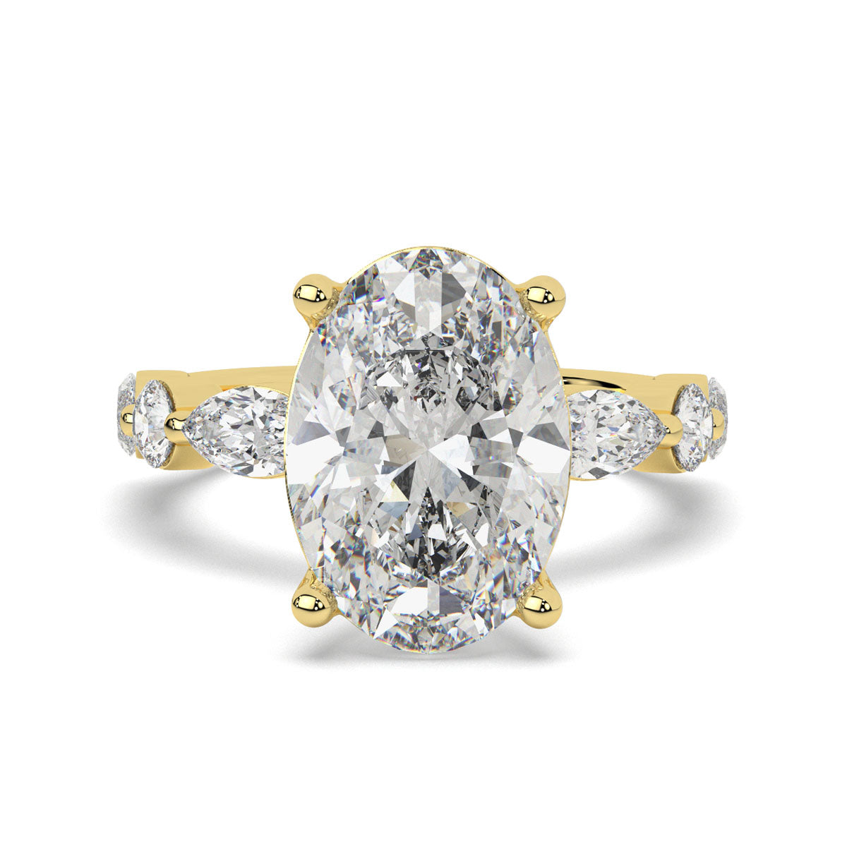 Oval Solitaire with Mixed Shape Band