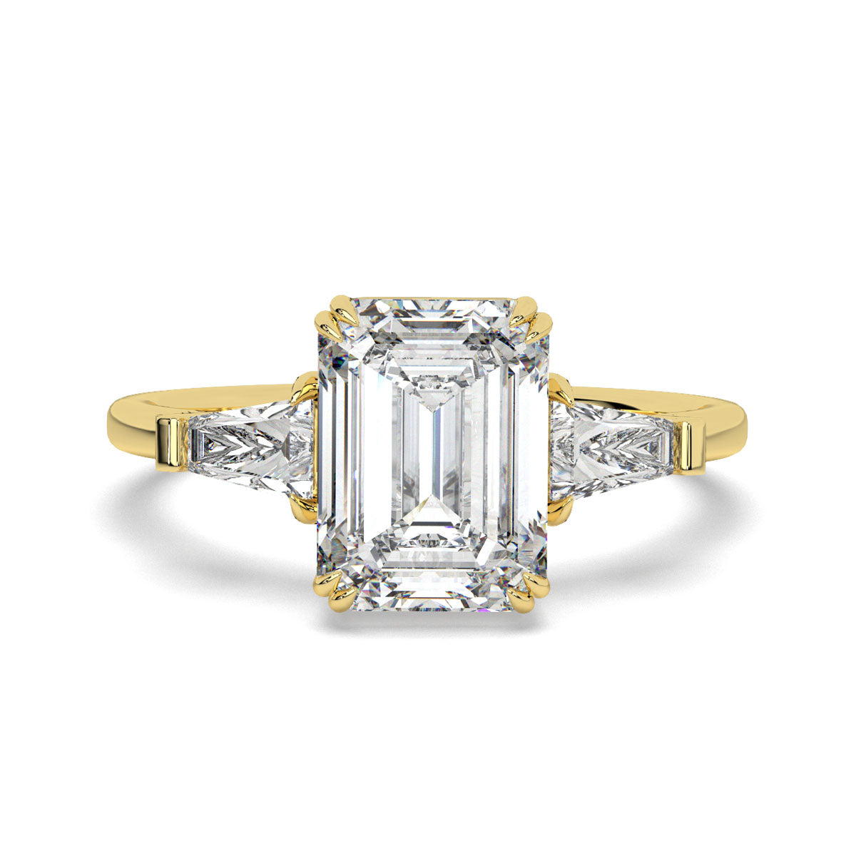 Timeless Emerald Three-Stone Ring