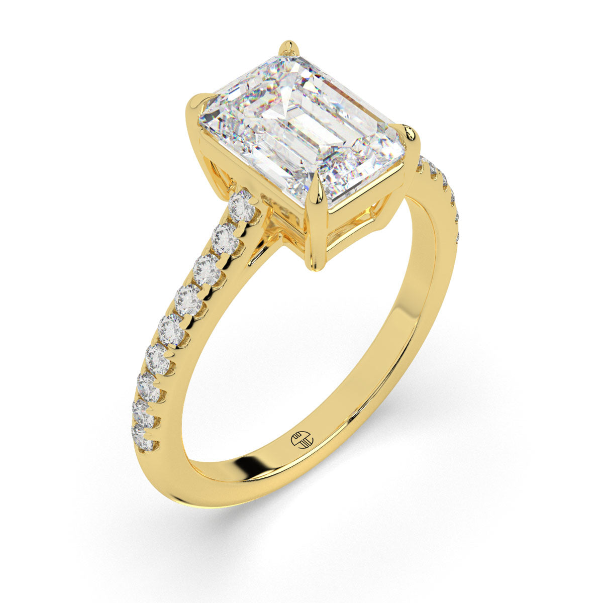 Radiant Emerald Pavé Ring