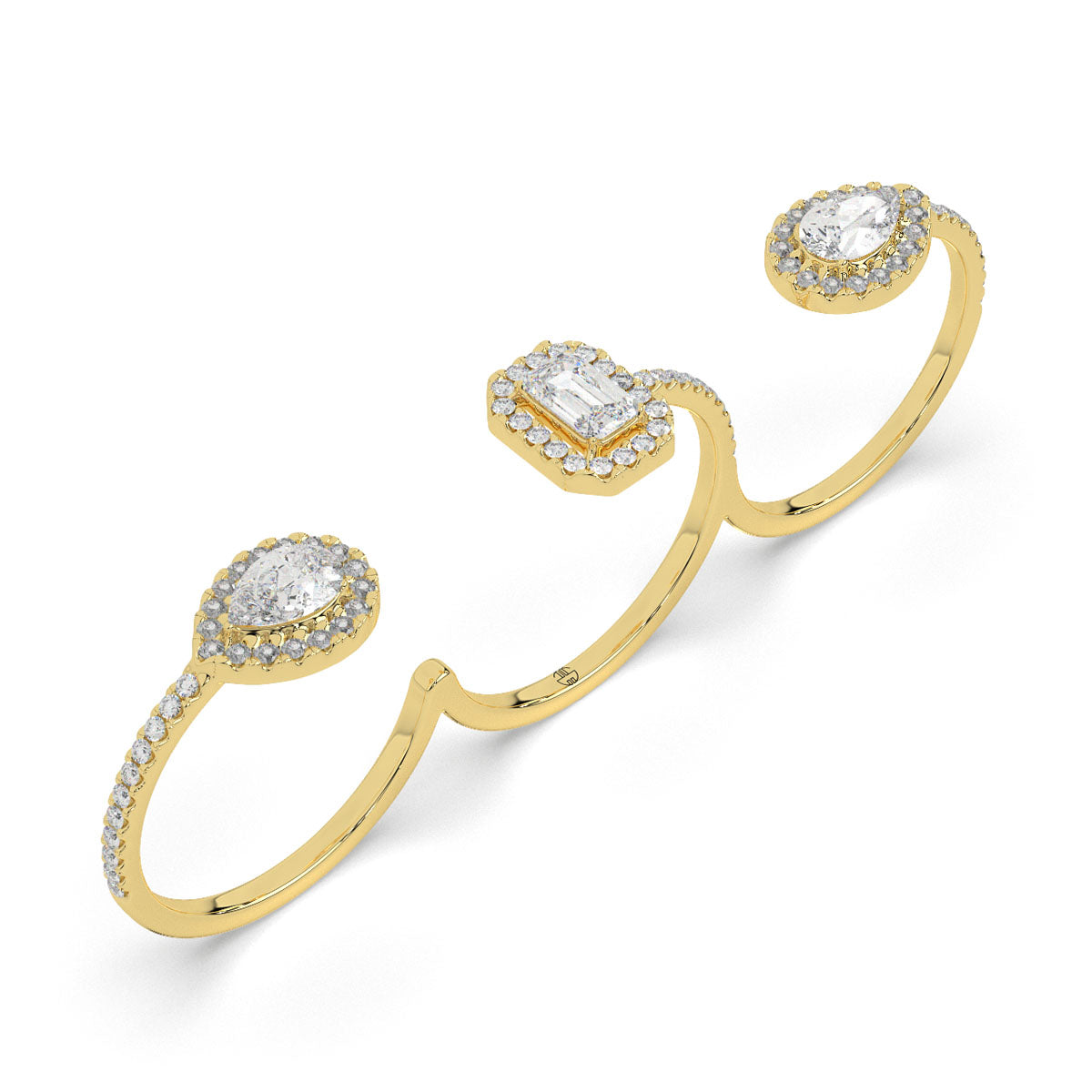 Celestial Arc three finger ring