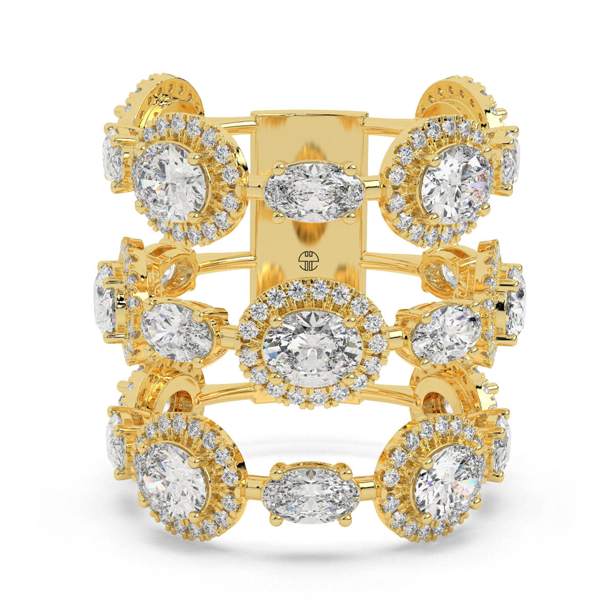 Triple Row Oval Radiance Ring