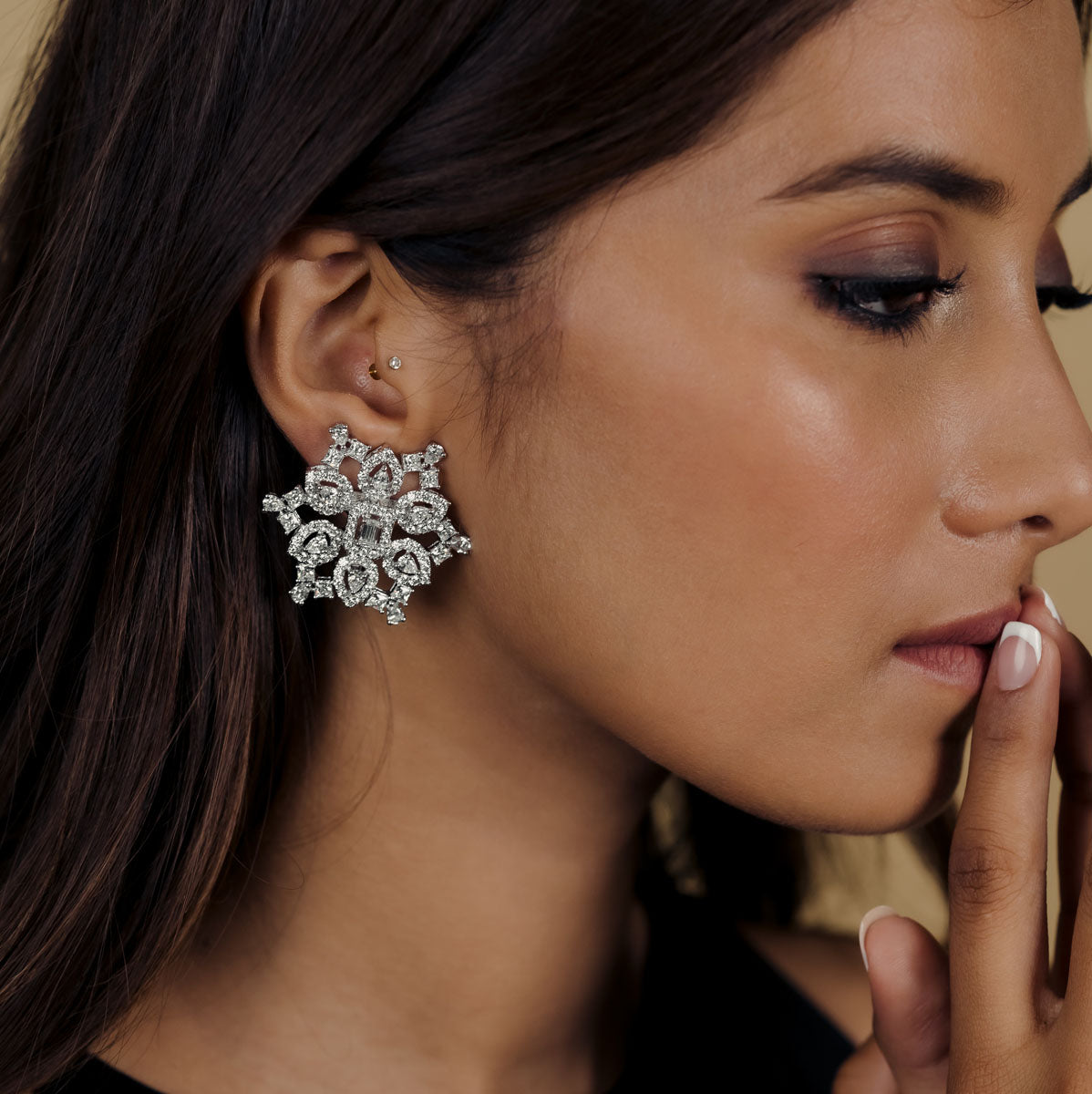 Snowflake Diamond Studs