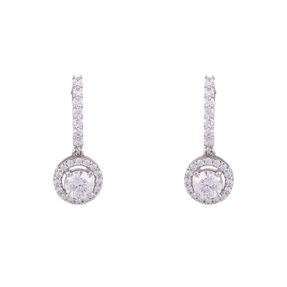 1.5 ct Each Round Diamond Drop Earrings