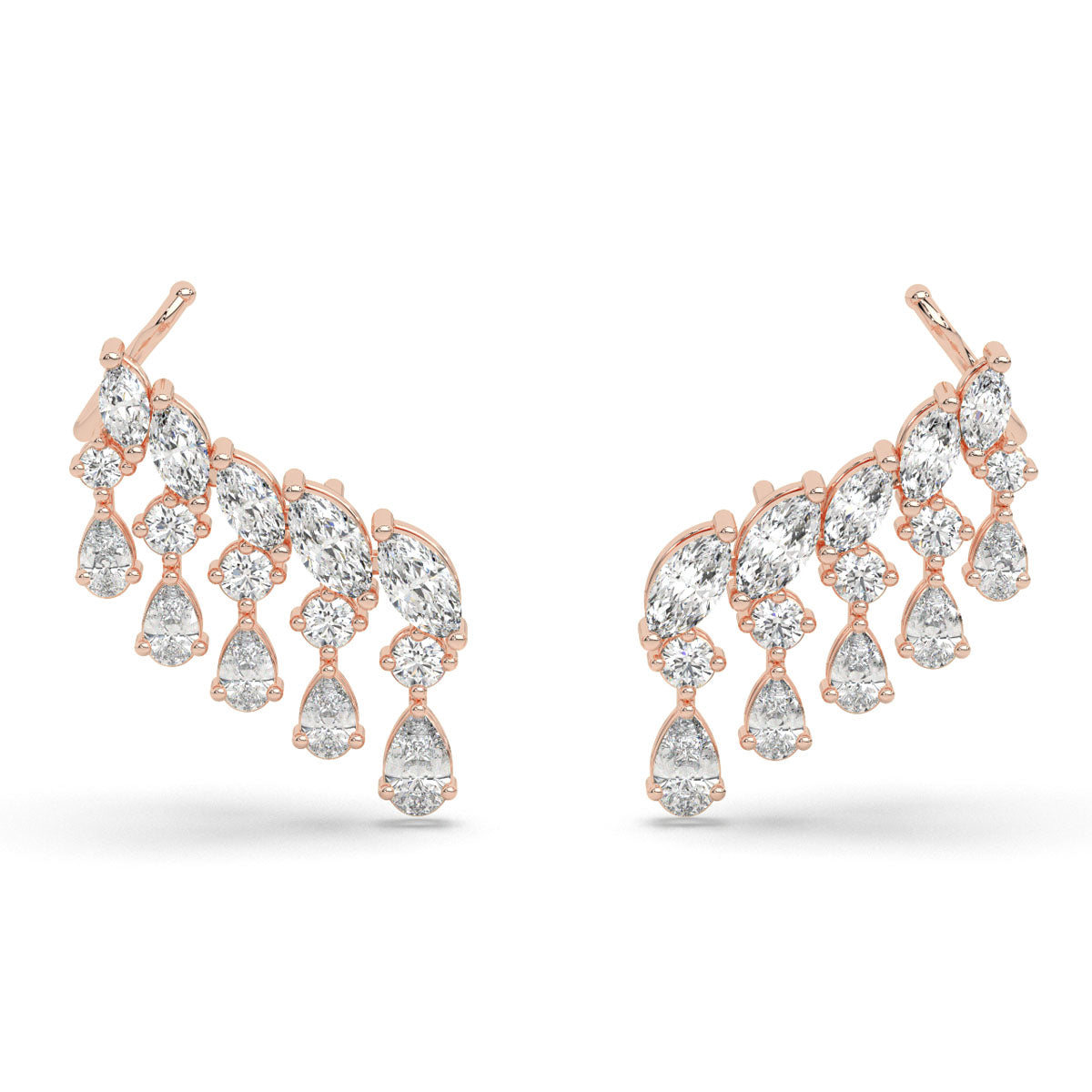 Cascading Diamond Ear Cuffs