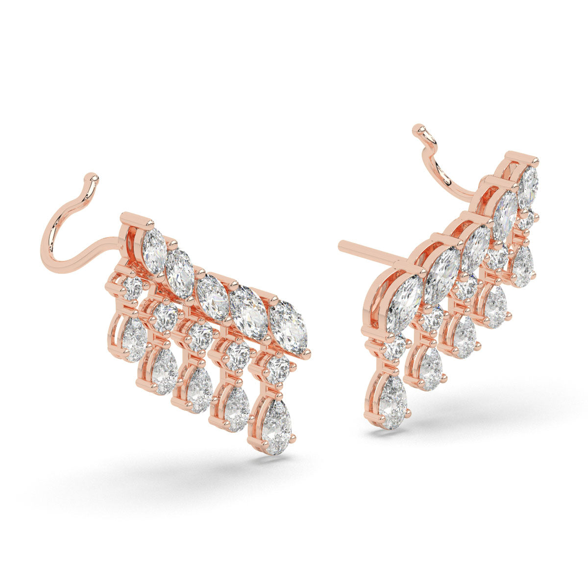 Cascading Diamond Ear Cuffs