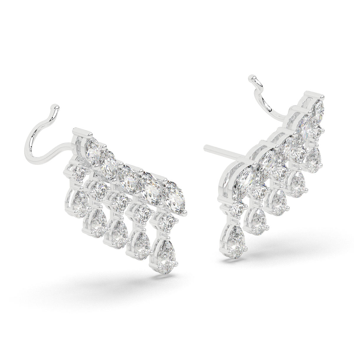 Cascading Diamond Ear Cuffs