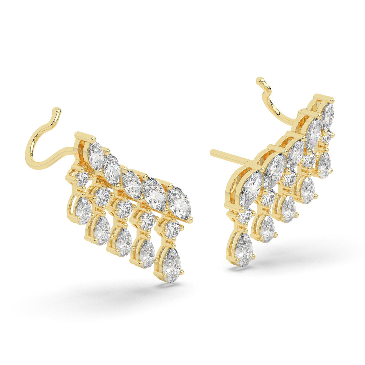 Cascading Diamond Ear Cuffs