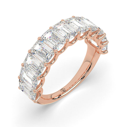 Emerald-Cut Half Eternity Band