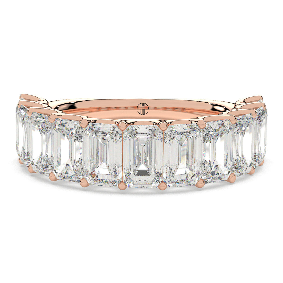 Emerald-Cut Half Eternity Band