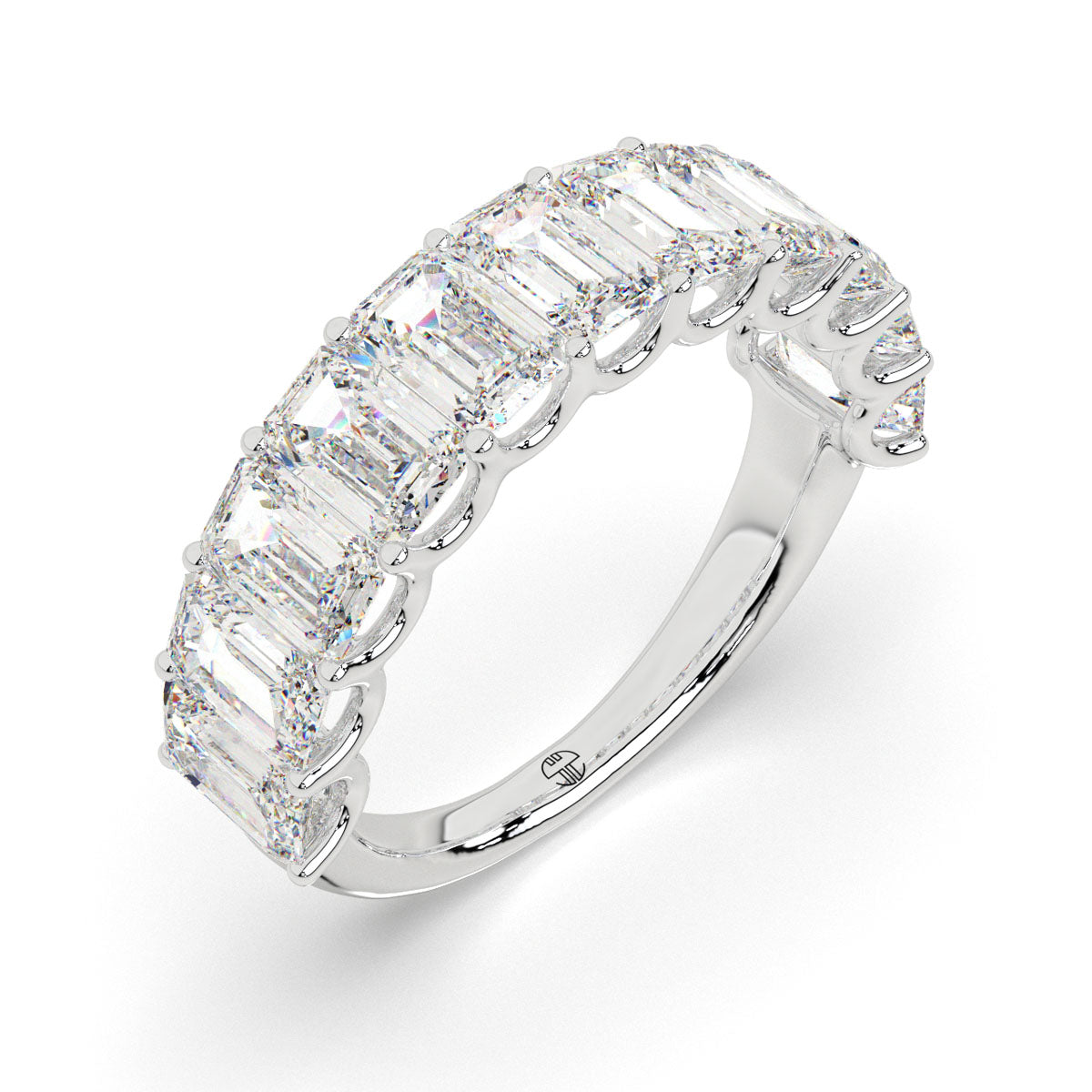 Emerald-Cut Half Eternity Band