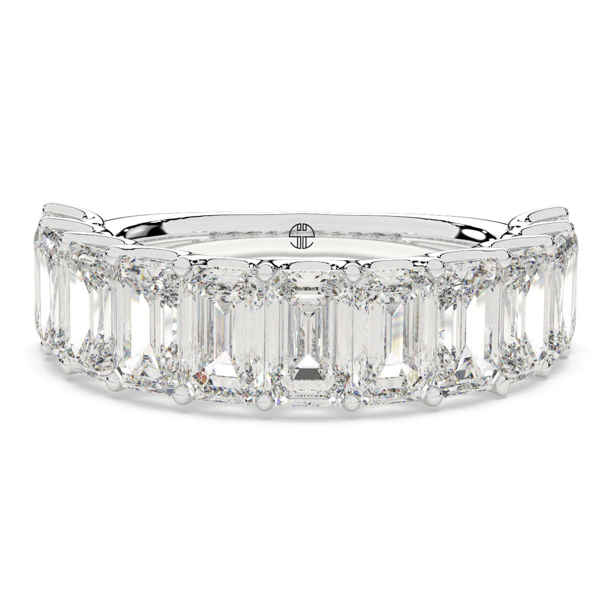 Emerald-Cut Half Eternity Band