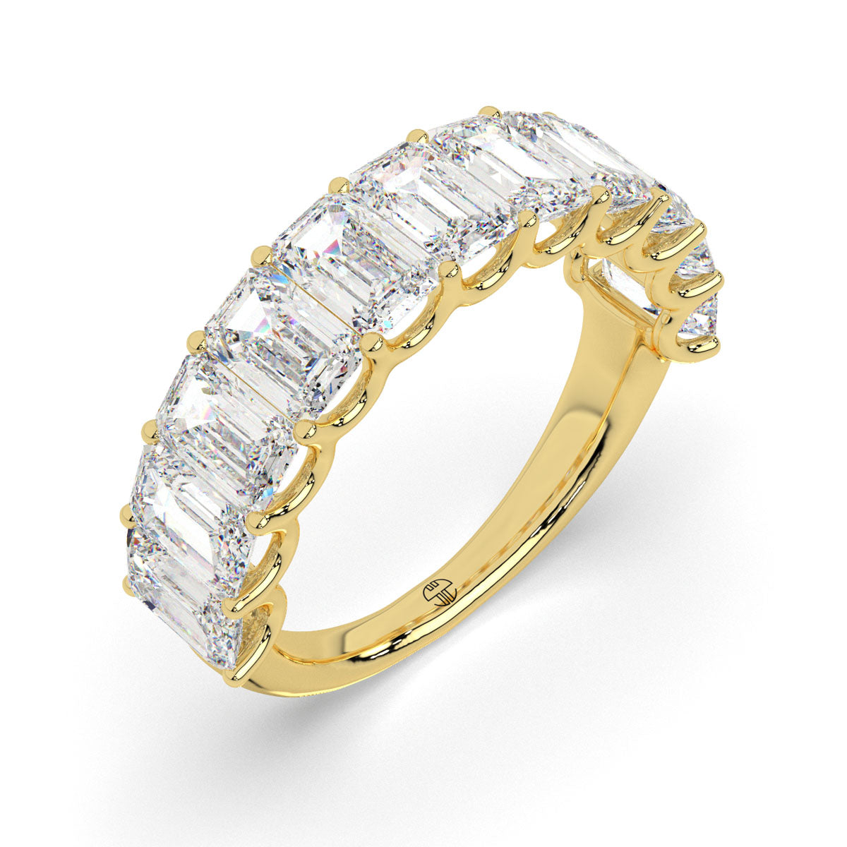 Emerald-Cut Half Eternity Band