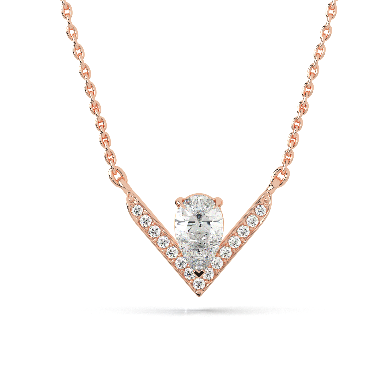 Pear V Diamond Pendant