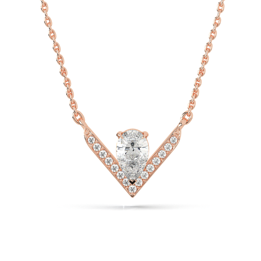 Pear V Diamond Pendant