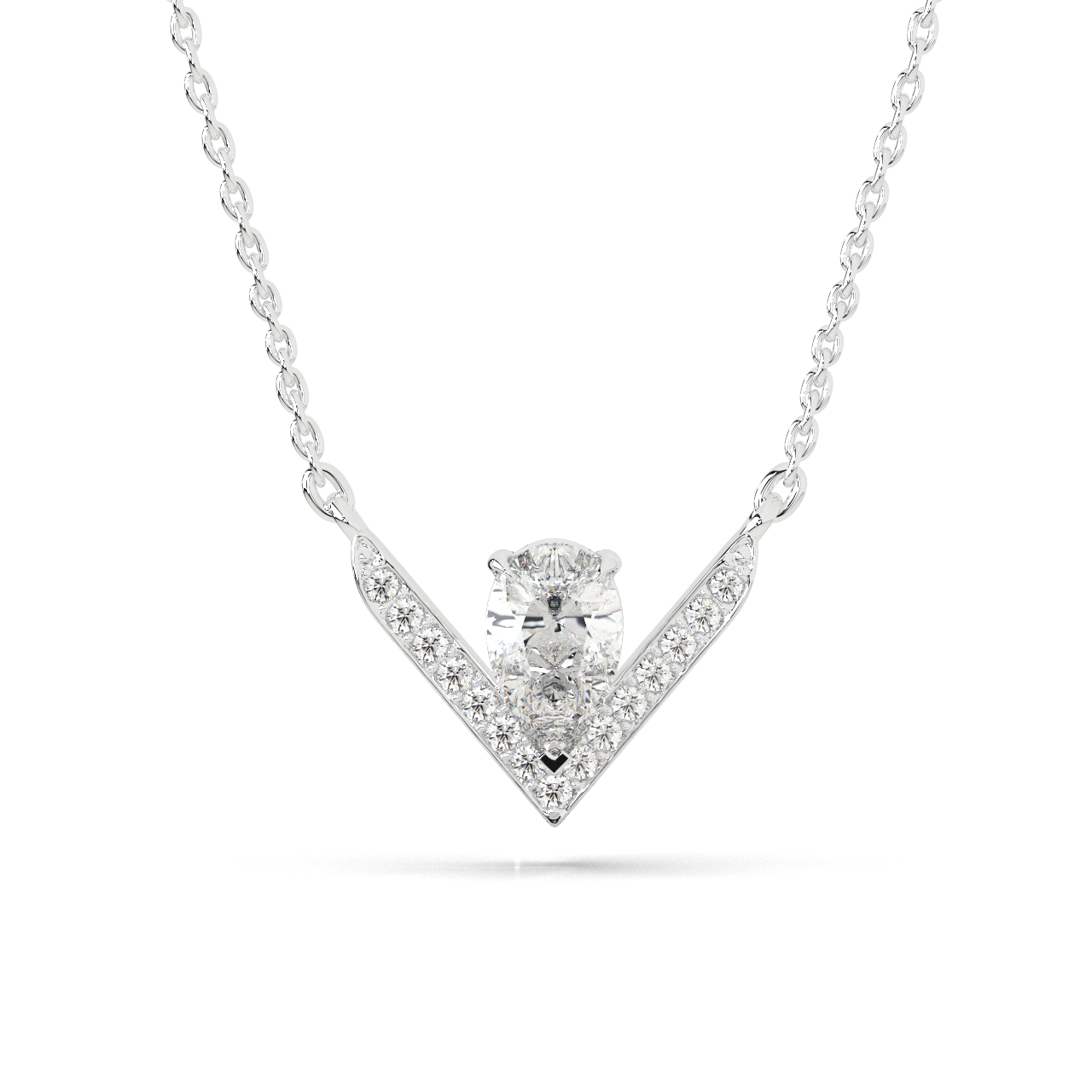 Pear V Diamond Pendant