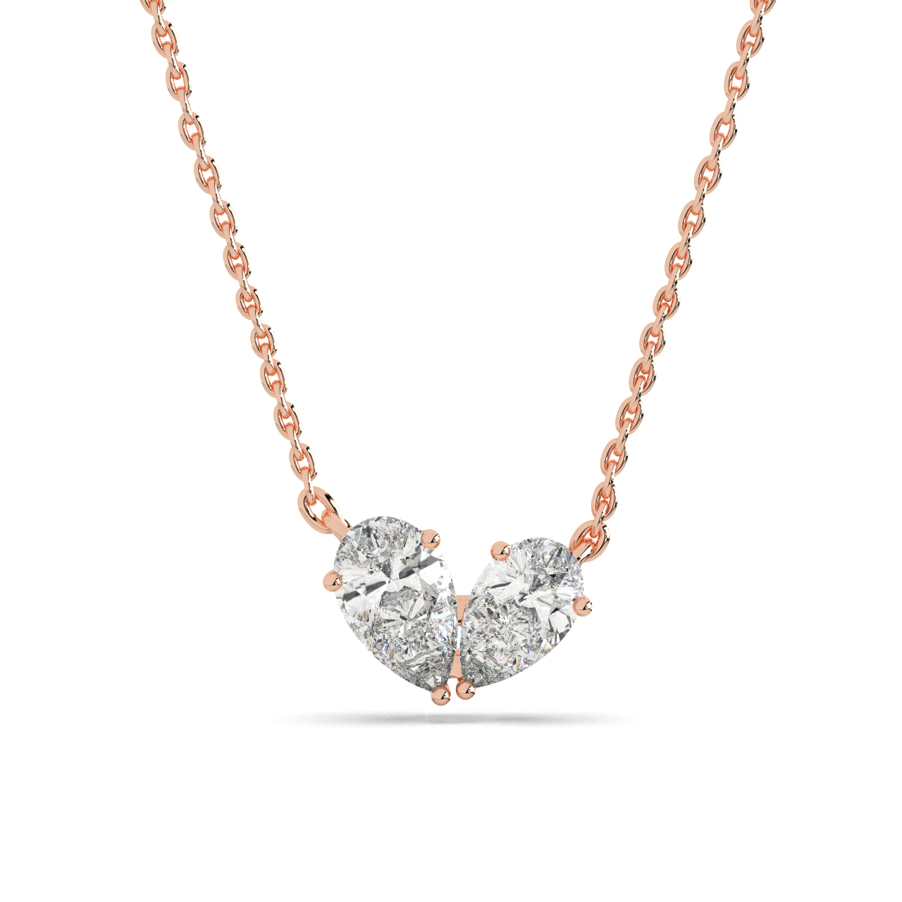 Pear Duo Heart Pendant