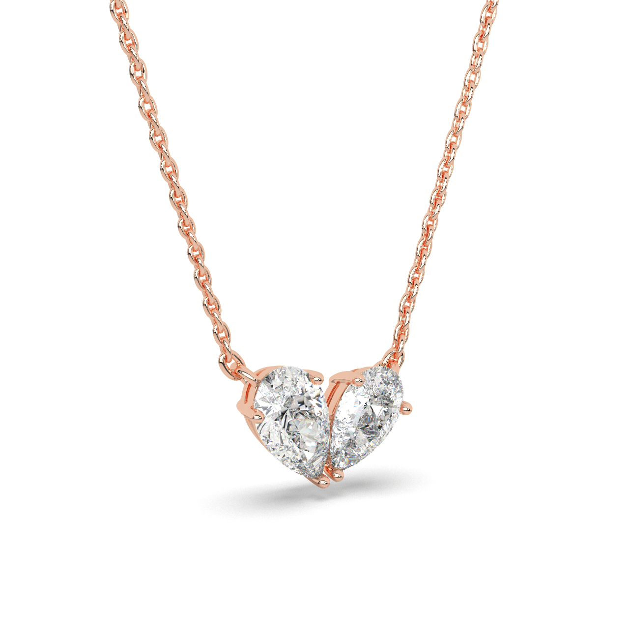 Pear Duo Heart Pendant