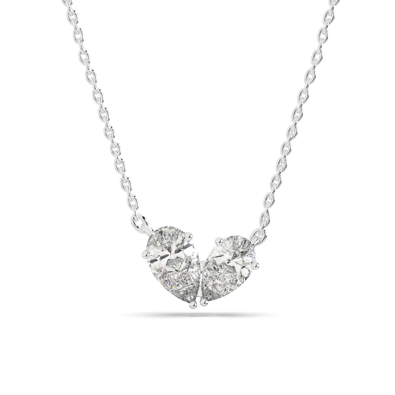 Pear Duo Heart Pendant