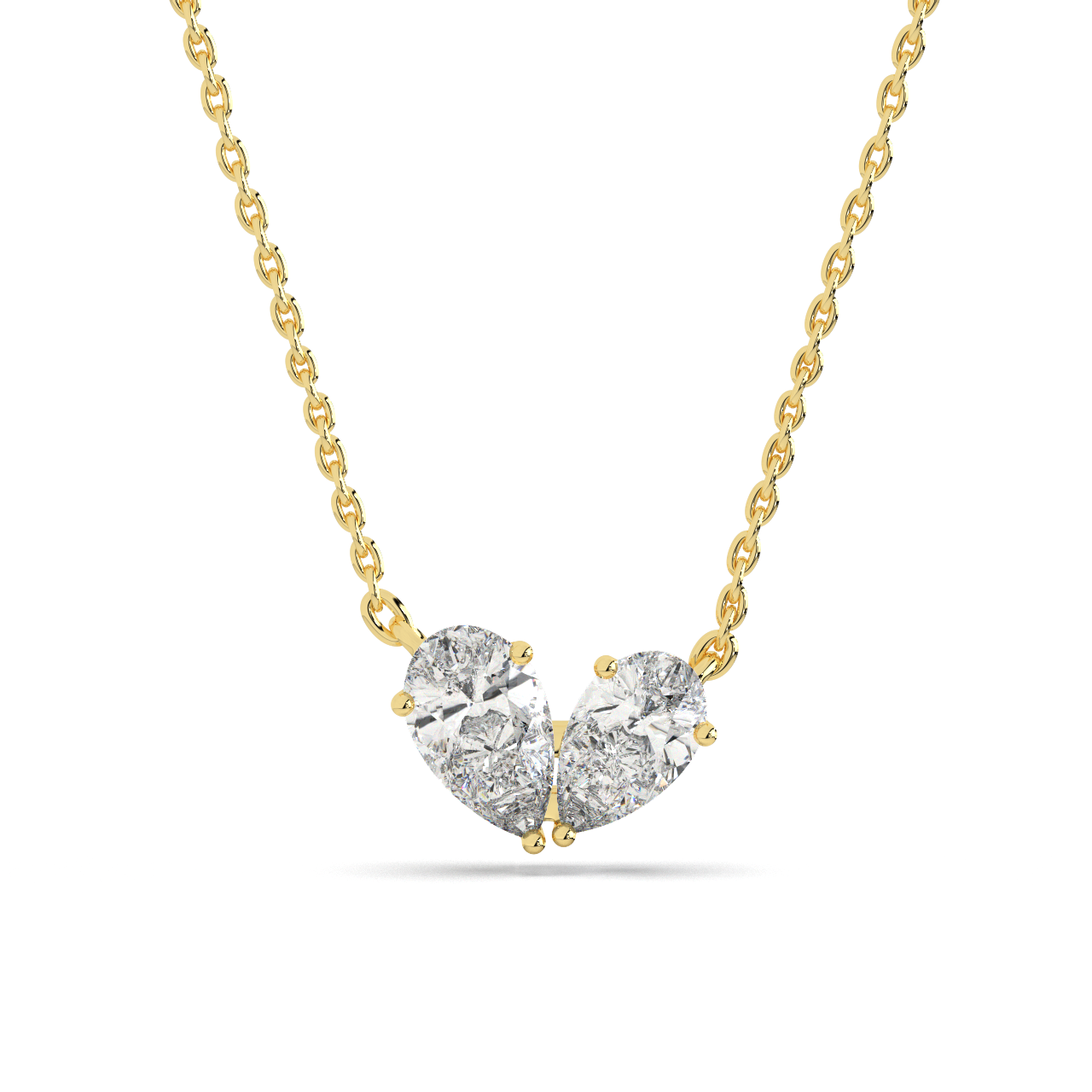 Pear Duo Heart Pendant
