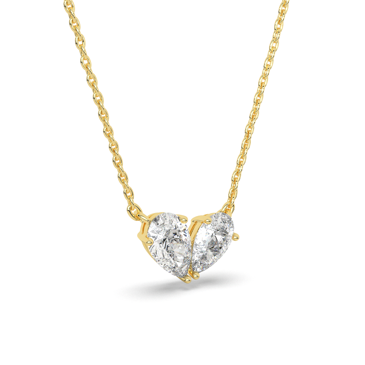 Pear Duo Heart Pendant