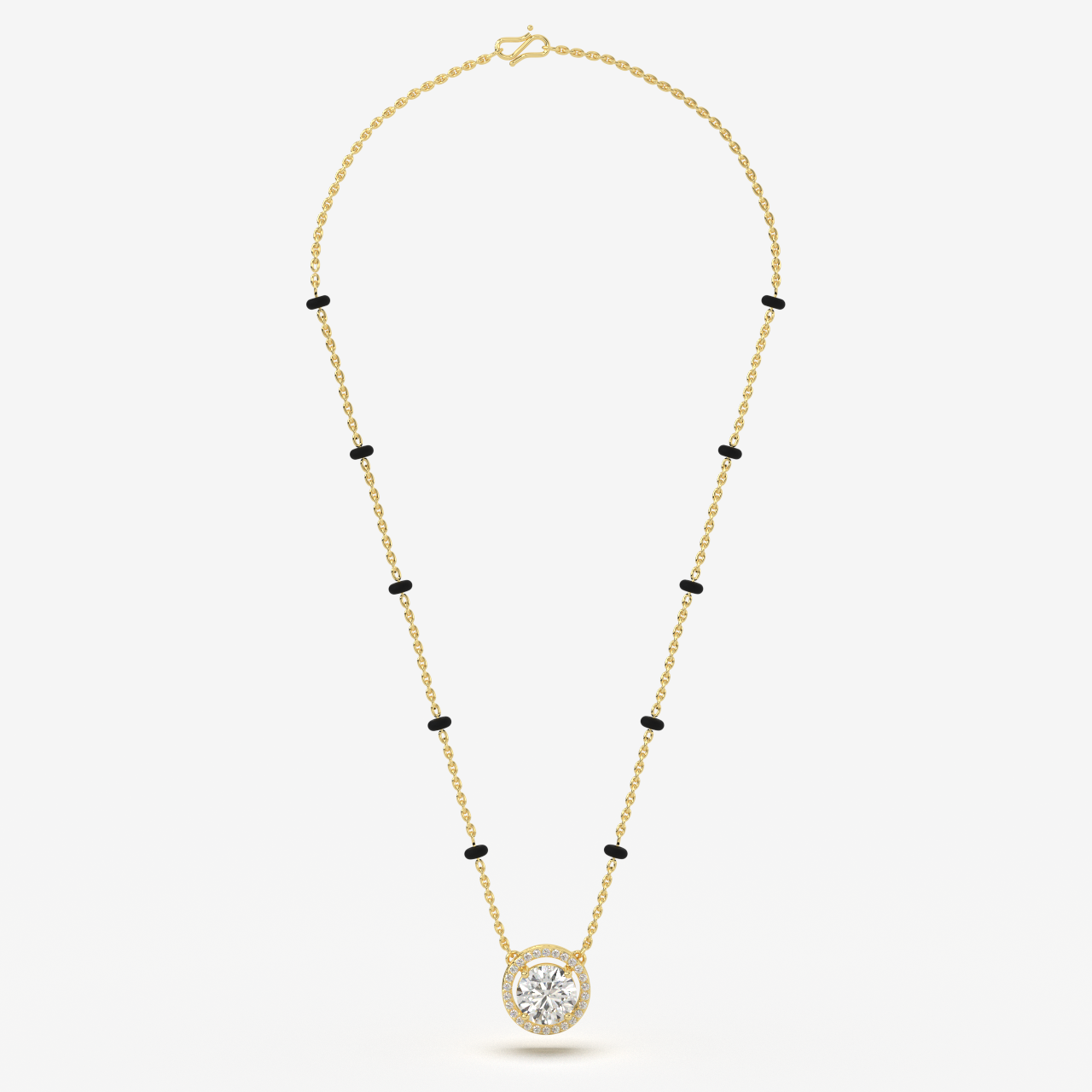 Halo Round Solitaire Mangalsutra