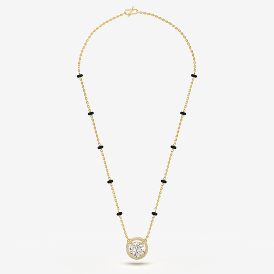 Halo Round Solitaire Mangalsutra