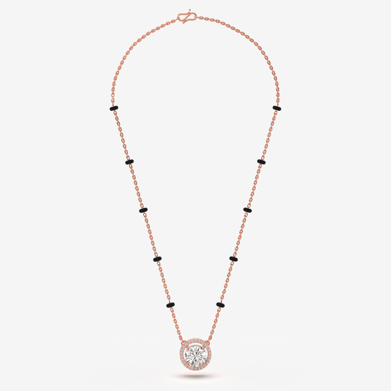 Halo Round Solitaire Mangalsutra