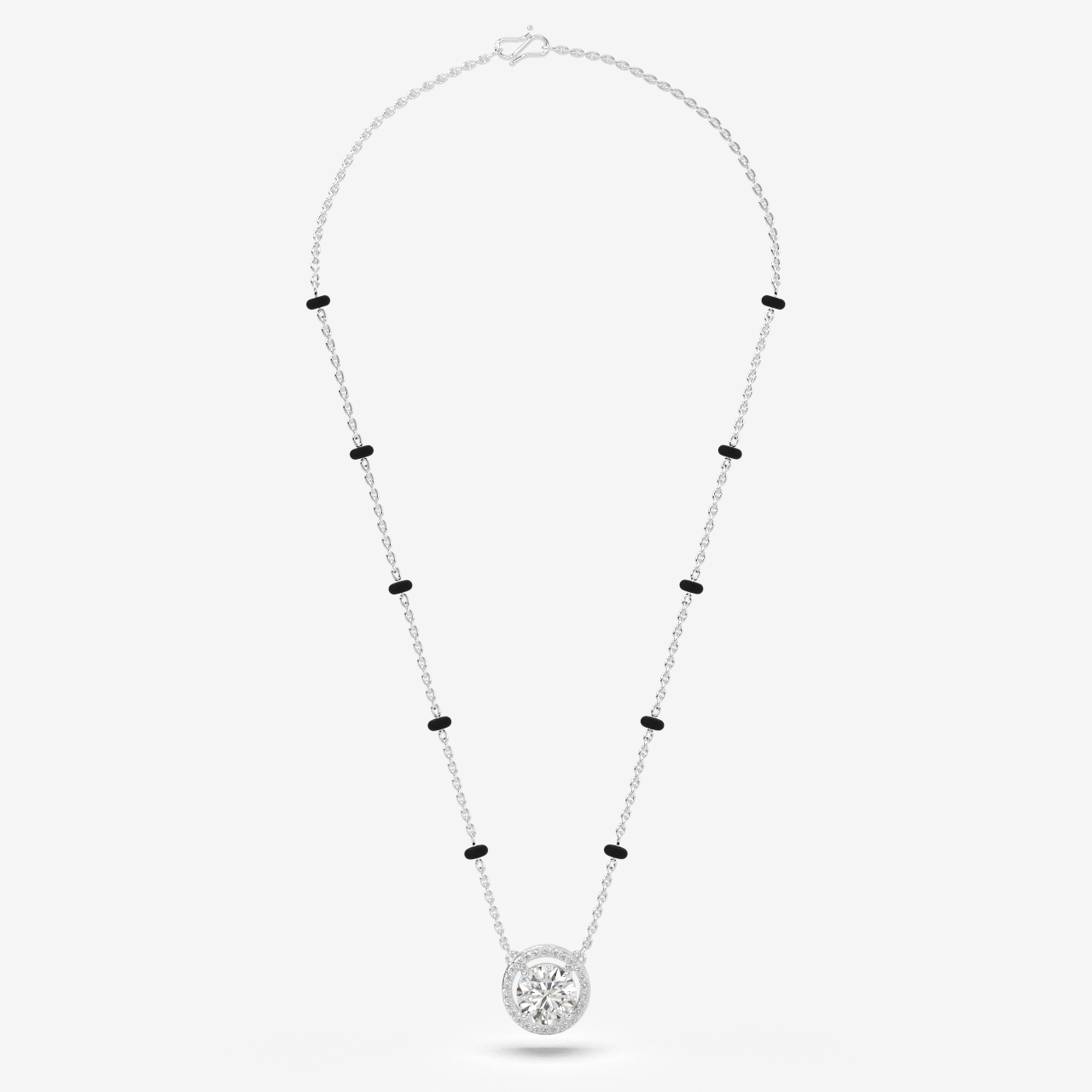 Halo Round Solitaire Mangalsutra