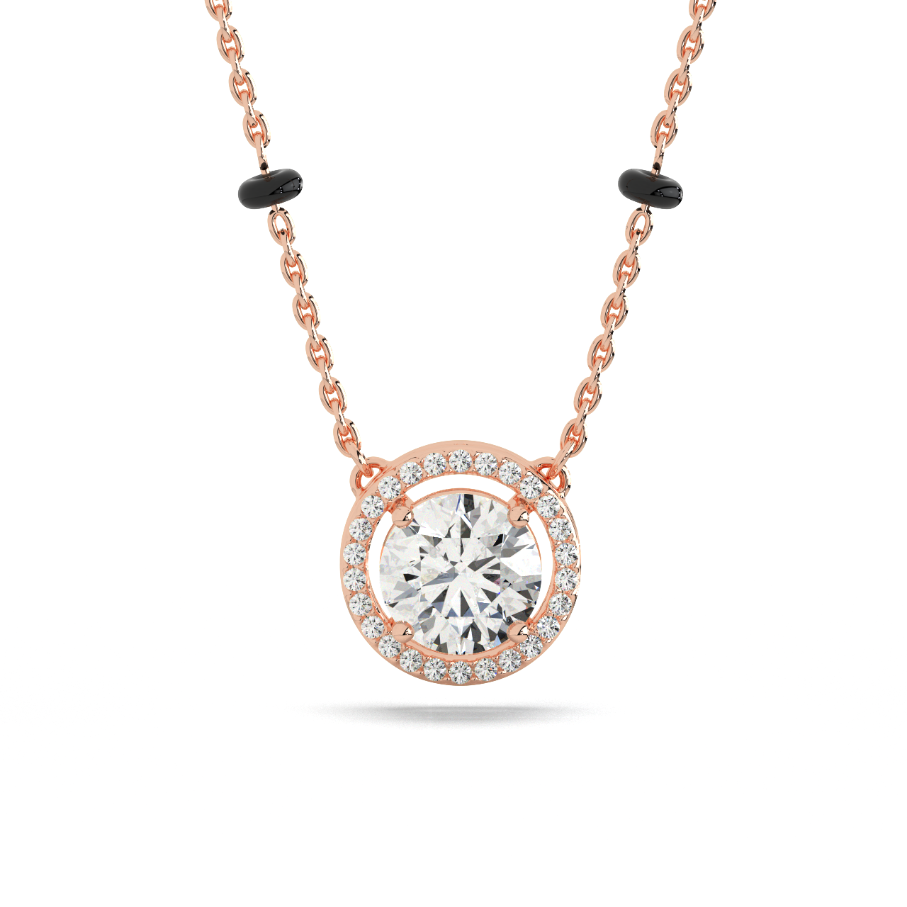 Halo Round Solitaire Mangalsutra