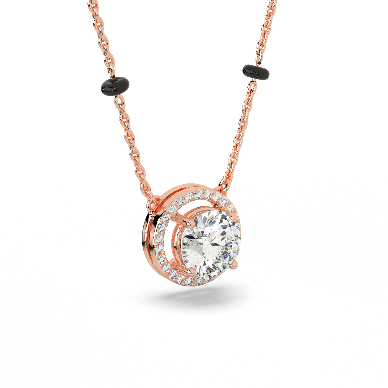 Halo Round Solitaire Mangalsutra
