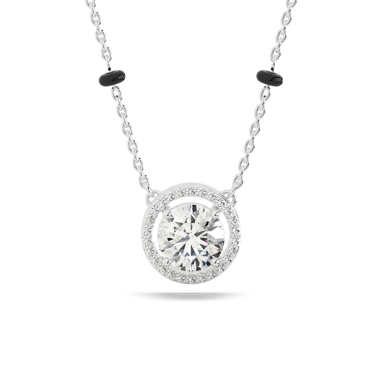 Halo Round Solitaire Mangalsutra