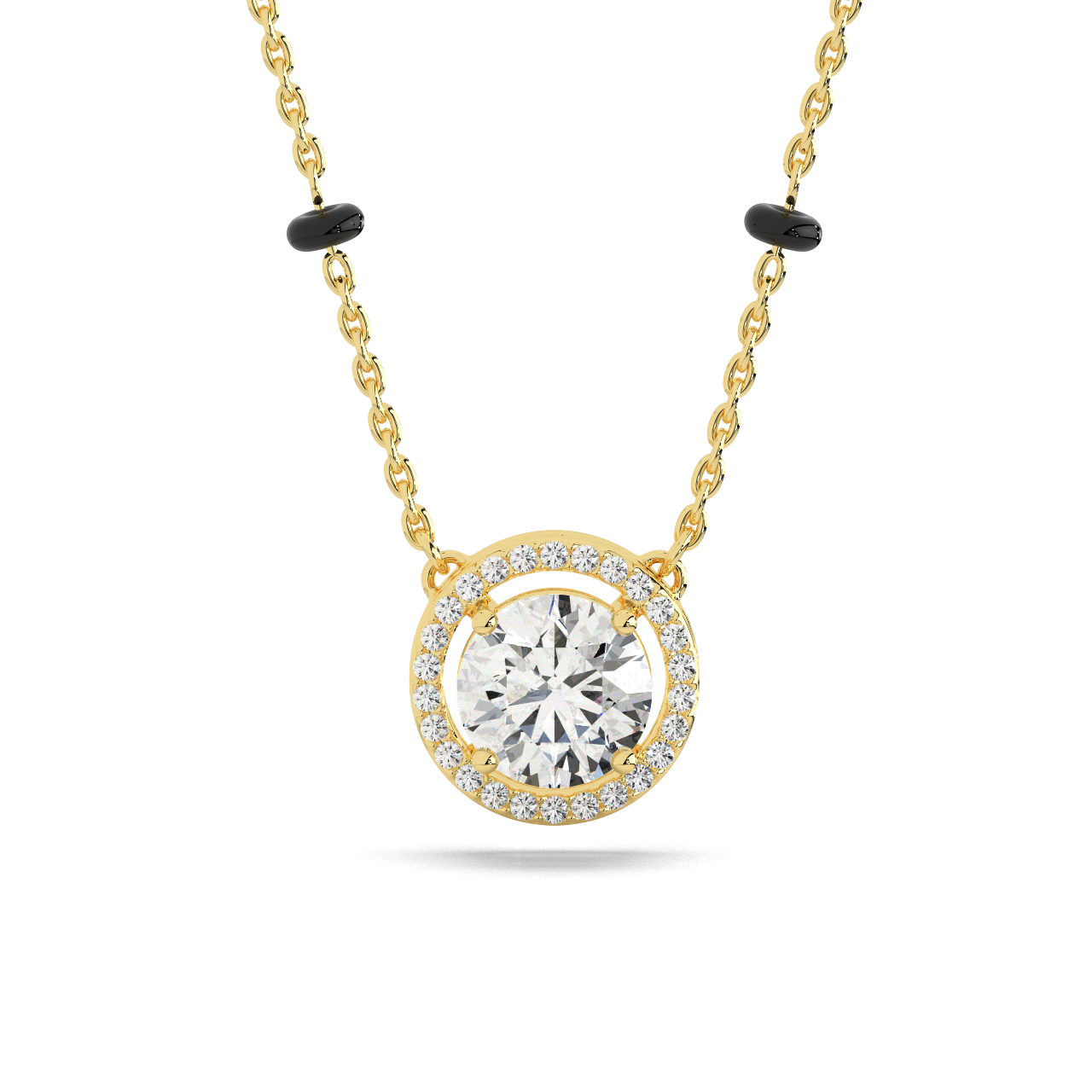 Halo Round Solitaire Mangalsutra