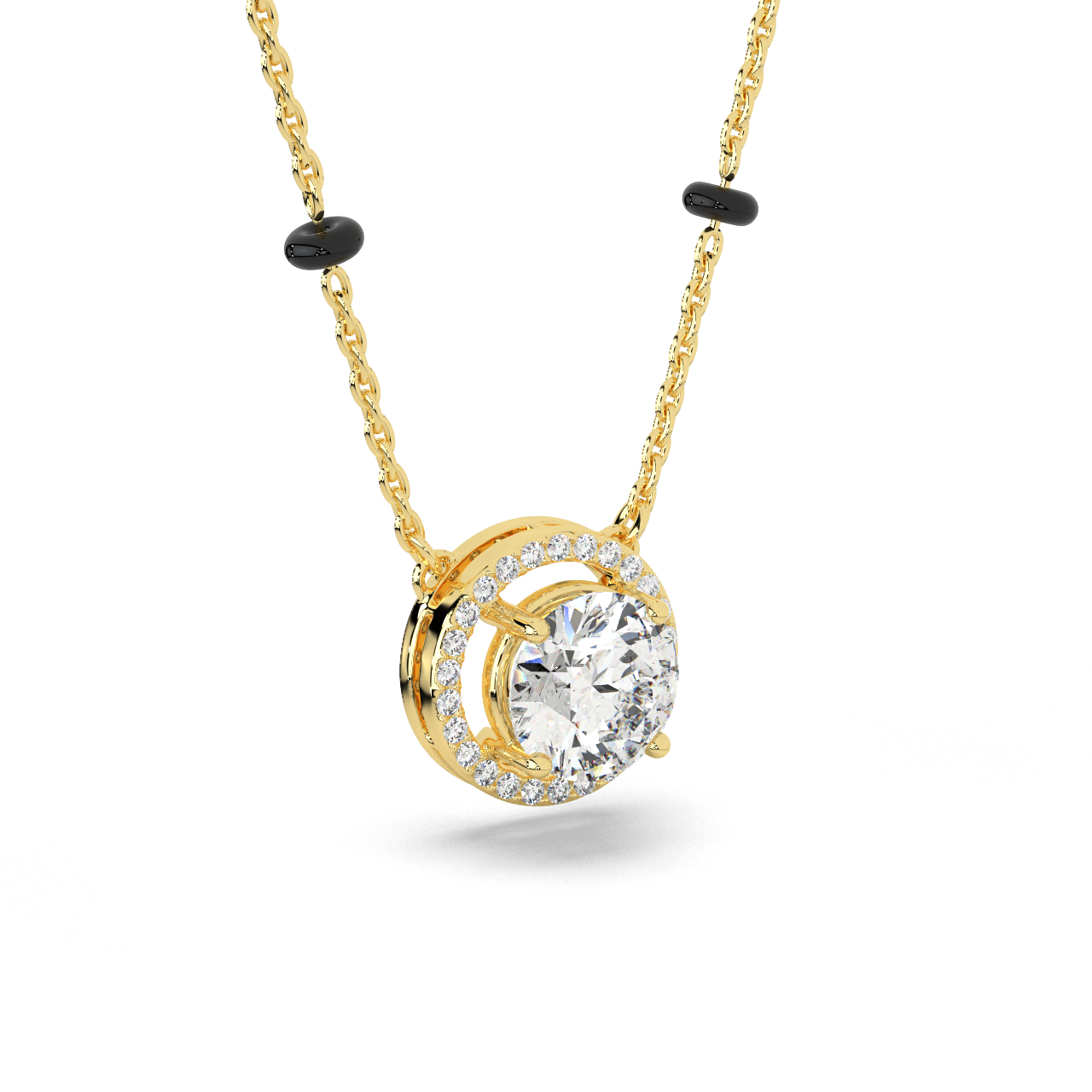 Halo Round Solitaire Mangalsutra