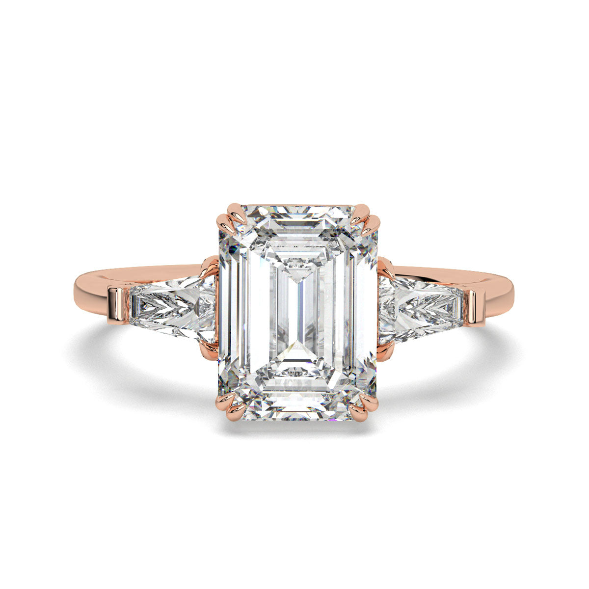 Timeless Emerald Three-Stone Ring