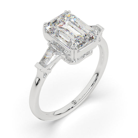 Timeless Emerald Three-Stone Ring