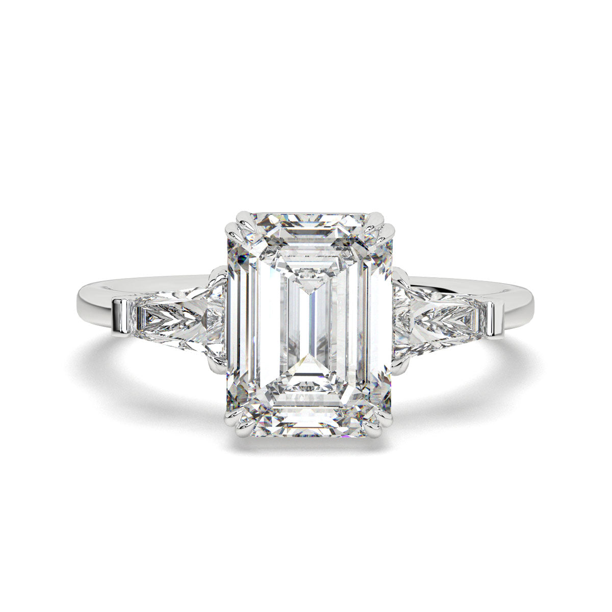 Timeless Emerald Three-Stone Ring