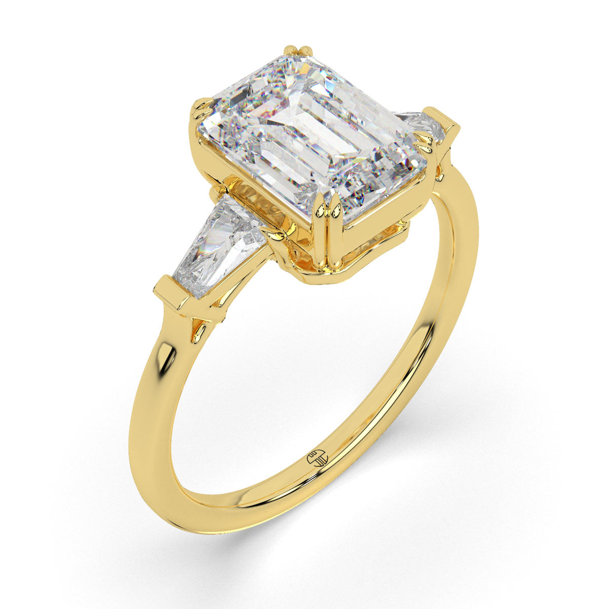 Timeless Emerald Three-Stone Ring