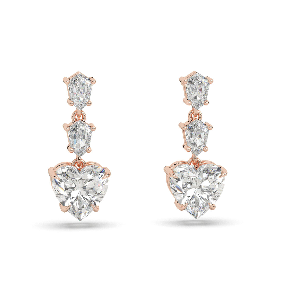 Heart & Shield Cut Diamond Earrings