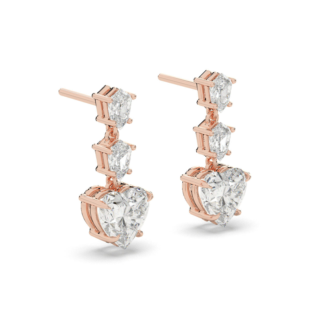 Heart & Shield Cut Diamond Earrings