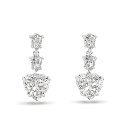 Heart & Shield Cut Diamond Earrings