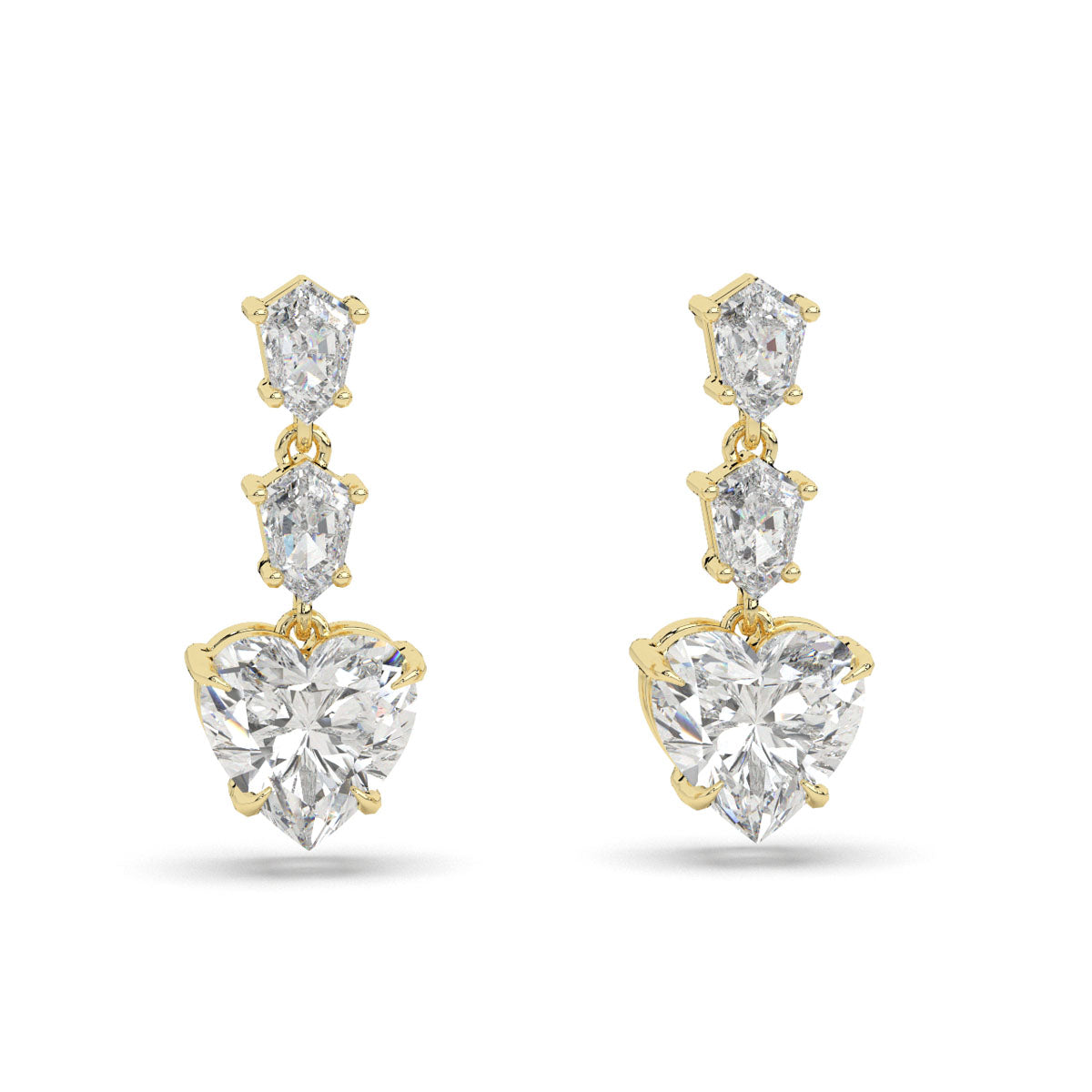 Heart & Shield Cut Diamond Earrings