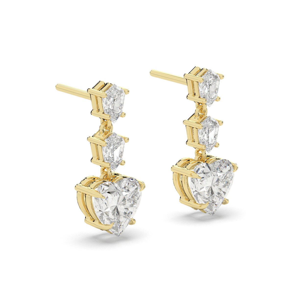 Heart & Shield Cut Diamond Earrings