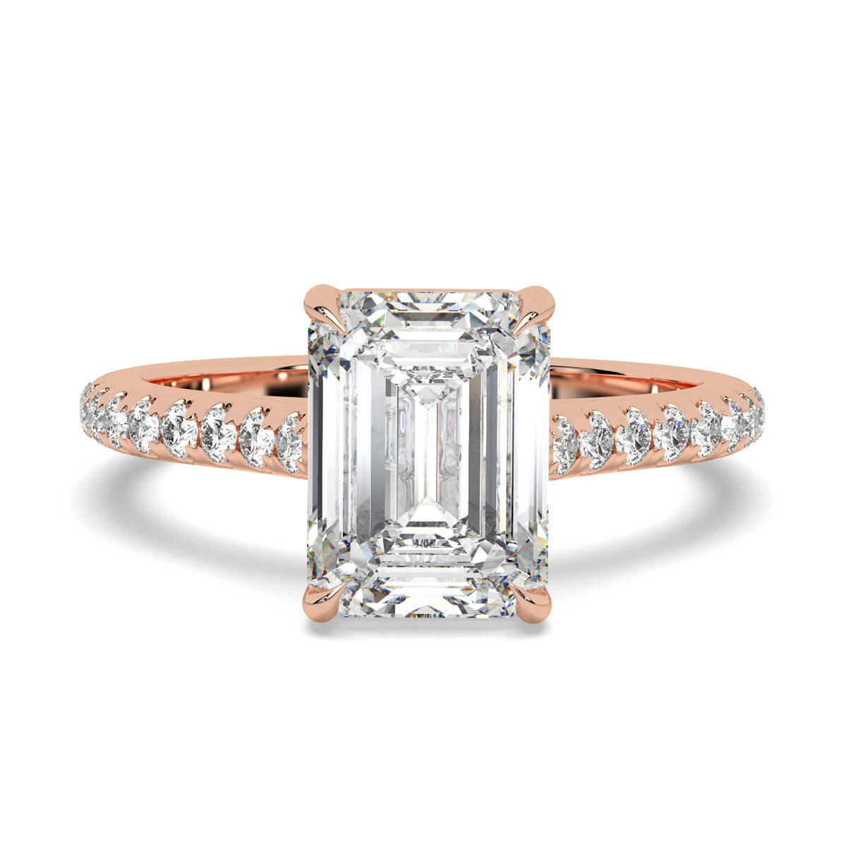 Radiant Emerald Pavé Ring