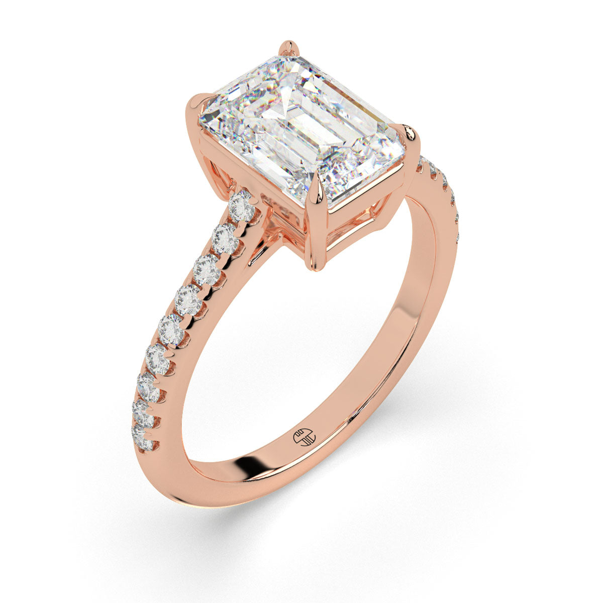 Radiant Emerald Pavé Ring