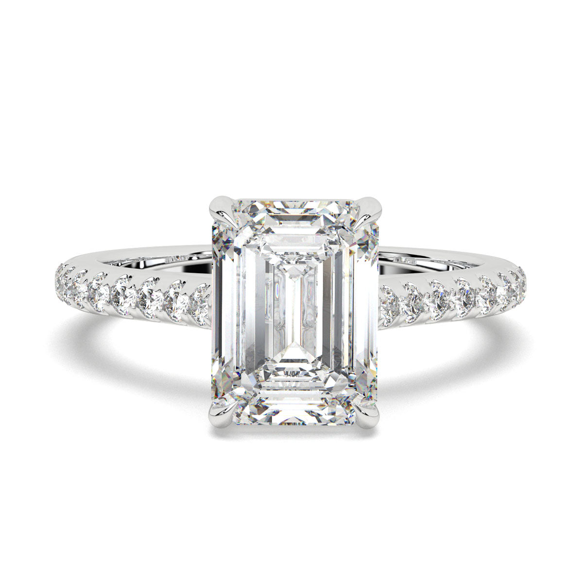 Radiant Emerald Pavé Ring