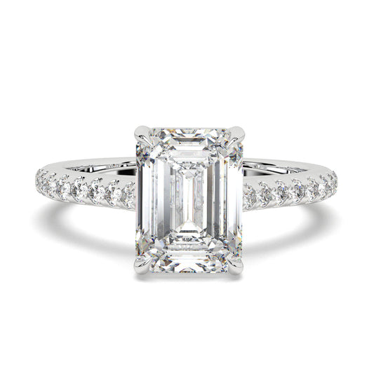 Radiant Emerald Pavé Ring